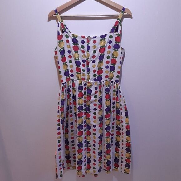 š£HOSTāPICKš£āOOAKĀ BelgianāVintageāFruityāApronāDress - Picture 8 of 15